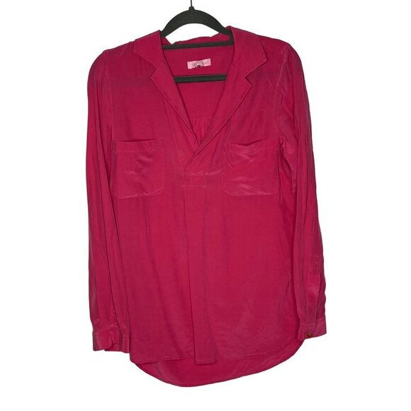 Lilly Pulitzer Boston Top Blouse Orchard Pink 100% Silk Size X-Small‎ - Picture 3 of 9